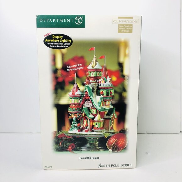 Department 56 Poinsettia Palace 56796 Christmas Village House Castle Decor READ! - Picture 8 of 12